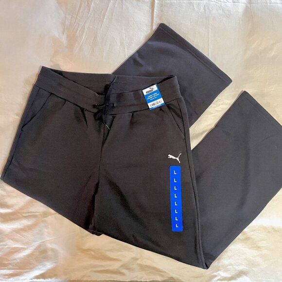 Puma Fleece Straight Leg Pants * Black * Pockets * Size L * Inseam 30.5" * NWT - Picture 2 of 7